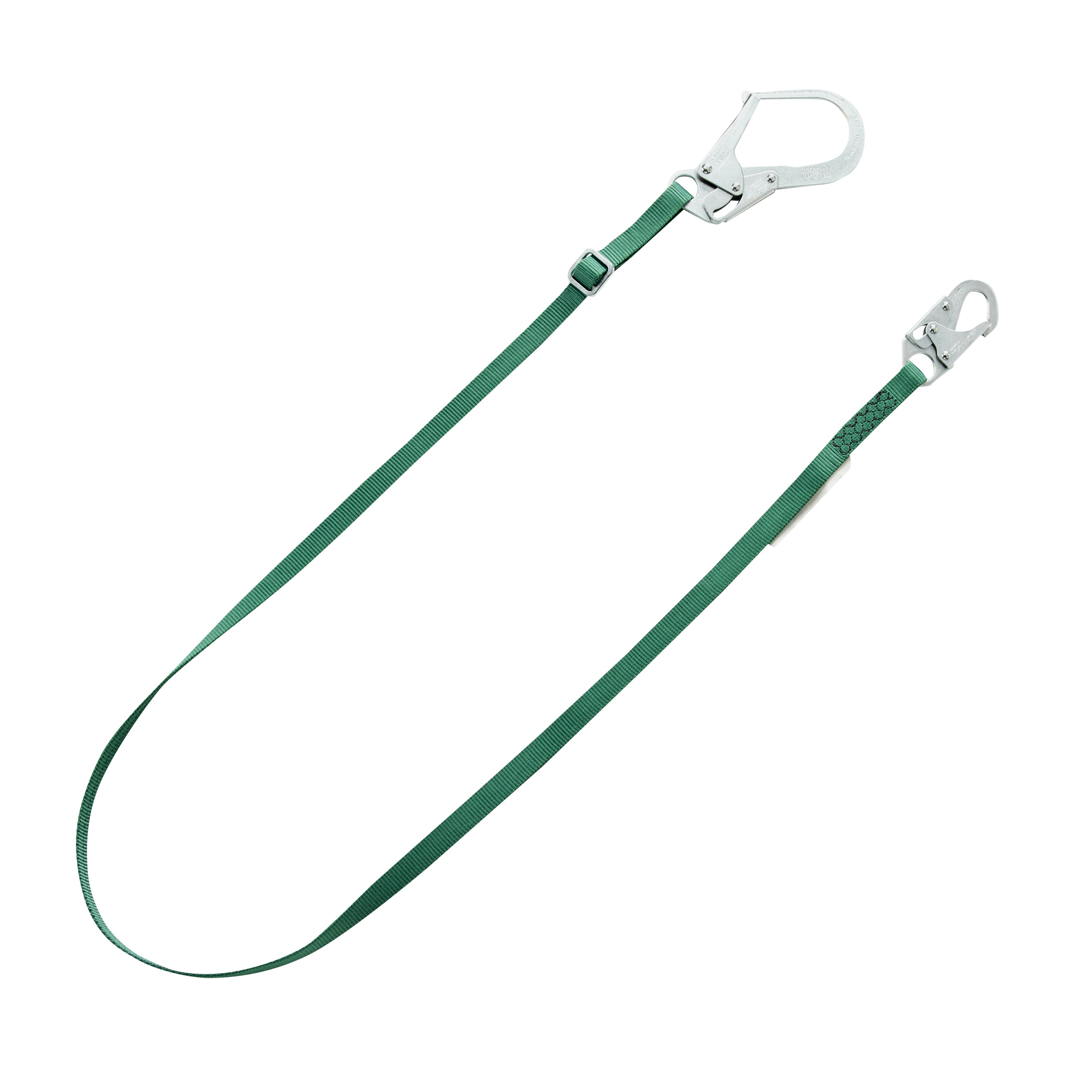 V-Series standard single-leg adjustable restraint lanyard, 8',36CL large snaphooks, ANSI Z359.3-2017, CSA Z259.11-17